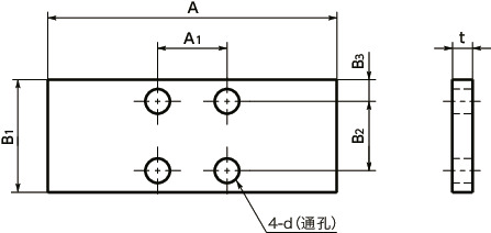 PMK导轨库浪霸用辅助垫片寸法図