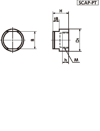 SCAP-PT盖帽(PTFE)寸法図