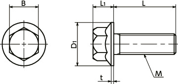 SFH-TZB带法兰六角螺栓寸法図