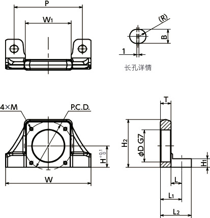 SMBL马达托架 - L型寸法図