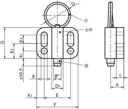 PBX-R带法兰分度柱塞寸法図