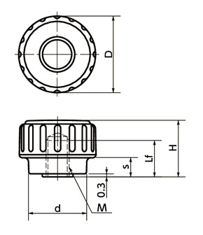 KDF凹槽旋钮寸法図