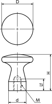 KMPFS金属旋钮寸法図