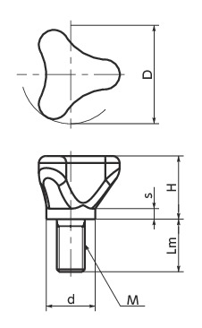 KUDMS塑料微型旋钮寸法図