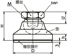 FCFSS-G调平调节器(内螺纹)寸法図