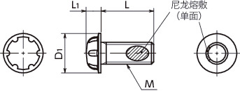SRS6A-ALK系统六角螺栓(带尼龙熔敷)寸法図