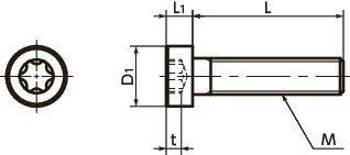 SLTS梅花槽短头螺栓寸法図