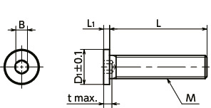 SSHS-SD-MO内六角极短头小头螺栓(二硫化钼涂层)寸法図
