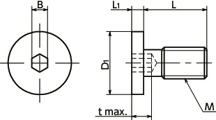 SSHS-UC内六角极短头螺栓(薄板固定用)寸法図