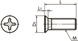 SNZF-TBZ精密仪器用埋头小螺钉(精密螺丝)寸法図