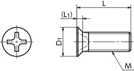 SNZF3-TBZ精密仪器用十字槽埋头小螺钉(0号3类)寸法図