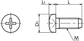 SPA-TP树脂螺丝(RENY / 十字槽盘头自攻螺丝)寸法図