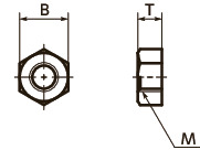 SPV-N树脂六角螺母(PVDF)寸法図