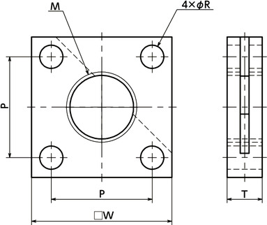 PKP平面安装托架寸法図