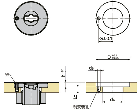 NQTB-N快速夹紧紧固件用凸轮基座 - 薄板用
