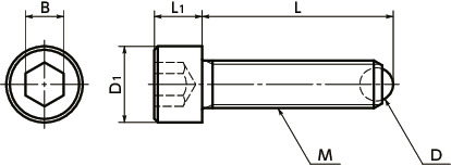 SCBS-R夹紧螺栓 - 整球型寸法図