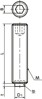 SGP-PL无头螺丝 - 塑料垫寸法図