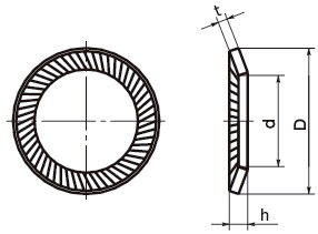 SWRS带棱纹锁紧垫圈寸法図