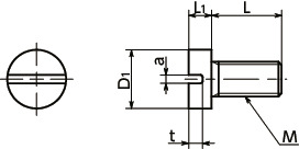 SNCW带切口圆柱头小螺钉(纯钨)寸法図