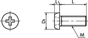 SNZP磷青铜精密仪器用盘头小螺钉(精密螺丝)寸法図