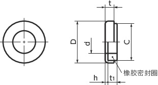 SWS-HTF密封垫圈(PFA涂层)寸法図