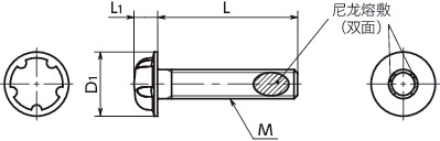 SRS5S-ALK系统五角螺栓(带尼龙熔敷)寸法図