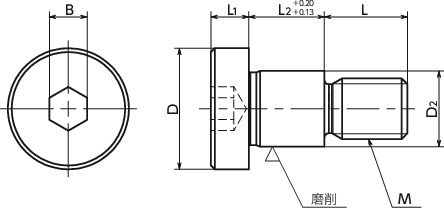 SBHM内六角肩型螺栓寸法図