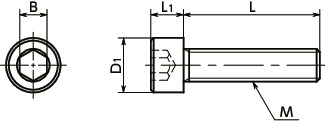 SNSL-PC内六角圆柱头螺栓（SUS316L / 特殊表面处理）寸法図