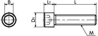 SNSL-SD内六角小头螺栓（SUS316L）寸法図
