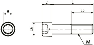 SNST-SD纯钛内六角小头螺栓寸法図