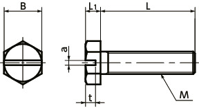 SPFA-H树脂螺丝（PFA / 六角螺栓）寸法図