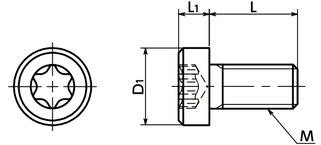 SPS-LH树脂螺丝（PPS / 梅花槽短头螺栓）寸法図