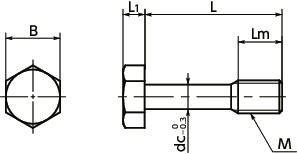 SSC-SNHL六角防脱落螺钉（SUS316L）寸法図
