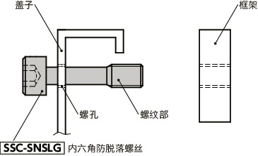 SSC-SNSLG高强度不锈钢内六角防脱落螺钉