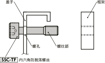 SSC-TF内六角防脱落螺丝（PTFE涂层）