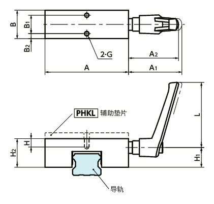 HKL导轨库浪霸 - 手动型 - 低成本型寸法図