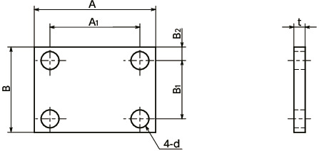 PHM导轨库浪霸用辅助垫片寸法図
