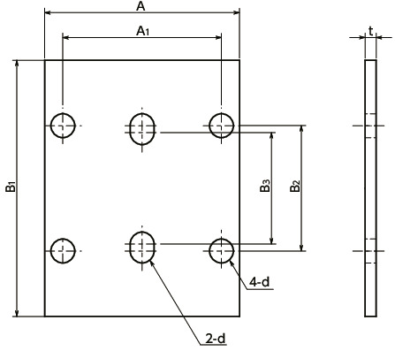 PKW导轨库浪霸用辅助垫片寸法図