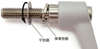 LECM-W微型塑料夹紧手柄 - 弹簧垫圈装入型