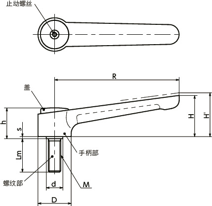 LFDM张紧手柄（外螺纹）寸法図