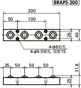 BRAPS-S球型滚子装置（压入型）寸法図
