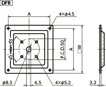 DFR显示面板固定零件 - 固定型寸法図