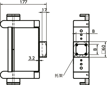 DKB-AA键盘固定零件 - 固定型寸法図