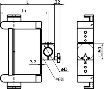 DKB-PB键盘固定零件 - 固定型寸法図