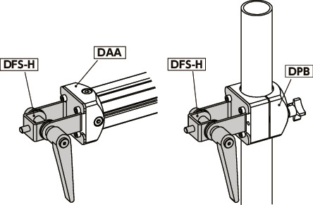 DFS-H角度铰链 - 夹紧手柄保持