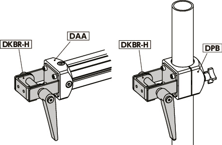 DKBR-H角度铰链 - 夹紧手柄保持 - 旋转限制