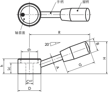 LCC控制手柄寸法図