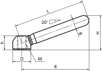 LNNS夹紧螺母手柄寸法図