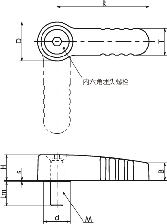 LSLT止动锁定手柄寸法図