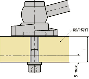 LZYS-KVB-A闩锁手柄 - 带角度手柄型 - 上方紧固 - 背面安装 - 不锈钢制